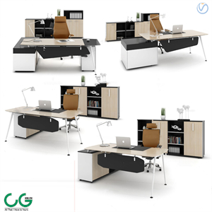 Modern office desk and chair combination 3d model